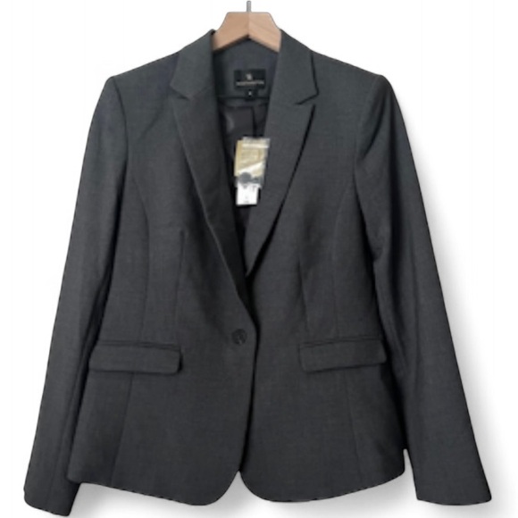 Worthington Classic Blazer Single Button Jacket Admiral Gray Lined 6 NWT - Picture 1 of 10